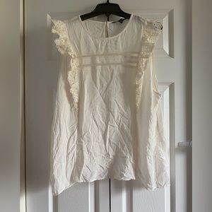 Express Boho Womens Ivory Blouse